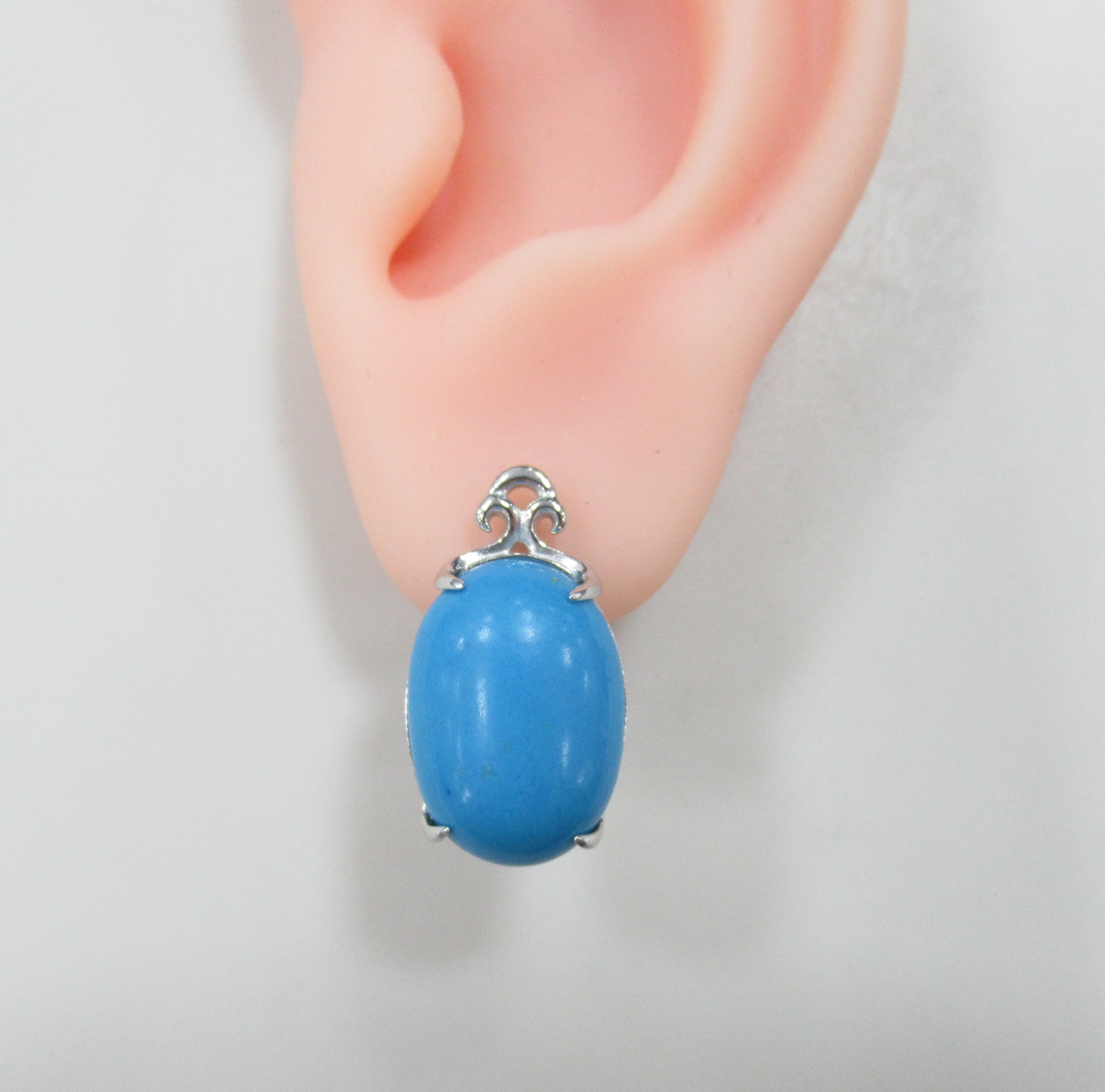 Серебряные серьги с бирюзой